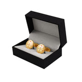 Double Happiness Round  Gold Cufflinks 雙喜字圓形金色袖扣