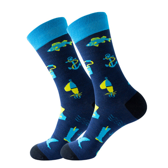 Fishing Pattern Cozy Socks (One Size) 釣魚圖案舒適襪子 (均碼) HS202040
