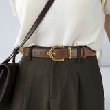 Caramel Women Genuine Leather Belt 焦糖色女士真皮皮带 KCBELT1052