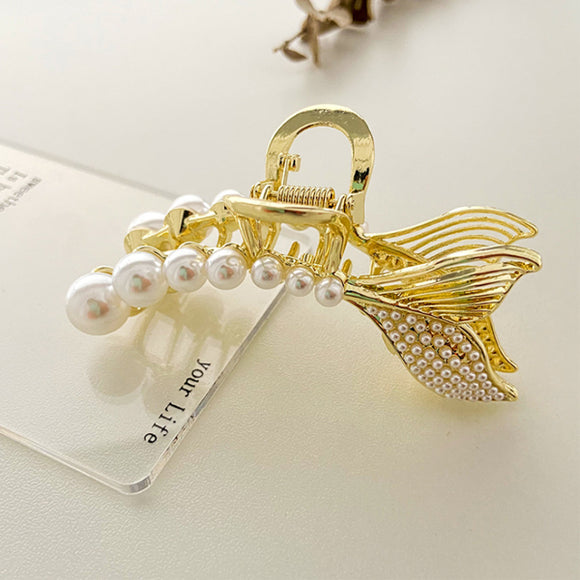 Faux Pearl Bow Hair Clip 人造珍珠蝴蝶結髮夾