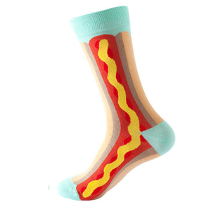 Hot Dog Pattern Cozy Socks (One Size) 熱狗圖案舒適襪子 (均碼)