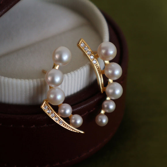 Asymmetric Faux Pearl Earrings 不對稱人造珍珠耳環 KJEA20112