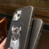 Embroidered Bulldog iPhone 13 Case 刺繡鬥牛犬iPhone 13 保護套 (MCL2451)