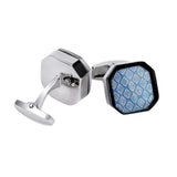 Octagonal Blue Pattern Cufflinks ** Free Gift ** 八角形藍色紋袖扣 ** 附送贈品 **