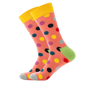 Yellow Dots Pink Cozy Socks (EU38-EU45) 黃色圓點粉紅舒適襪子 (EU38-EU45)