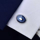 Oval Blue Cufflinks 橢圓藍色袖扣
