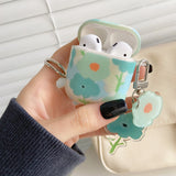 Blue Green Flowers AirPods 1,2, Pro Case 藍綠色花朵 AirPods 1,2, Pro 保護套