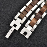 Stainless Steel Walnut Wood Bracelet 不銹鋼胡桃木手鍊 KJBR16188