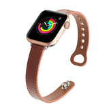 Brown Genuine Leather Apple Watch Band (for small wrist) 棕色真皮Apple 錶帶 (適合小手腕)