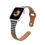 Houndstooth Genuine Leather Apple Watch Band 38MM / 40MM, 42MM / 44MM (for small wrist) 千鳥格紋真皮Apple 38MM / 40MM , 42MM / 44MM錶帶 (適合小手腕)