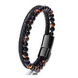 Leather Tiger Eye Bracelet 皮革虎眼石手鍊 KJBR16067