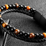 Leather Tiger Eye Bracelet 皮革虎眼石手鍊 KJBR16067