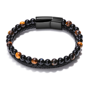 Leather Tiger Eye Bracelet 皮革虎眼石手鍊 KJBR16067