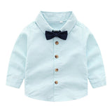 Kids Long Sleeve Shirt Overalls Two Piece Set 童裝長袖襯衫背帶褲兩件套 KCCLSP2154