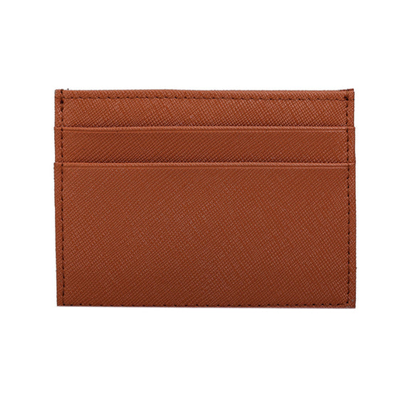 Brown Grained Leather Card Holder 棕色真牛皮信用卡套 (CH19006a)