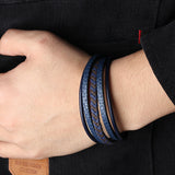 Multi-Layer Leather Mixed Rope Braided Bracelet 多層皮革混合繩編織手鍊 KJBR16070