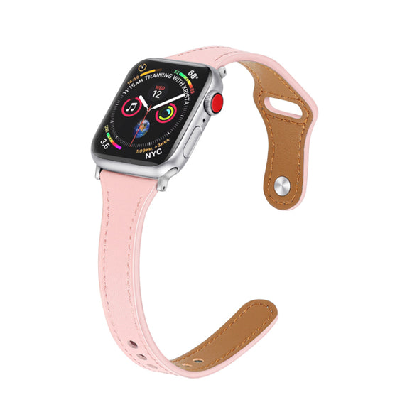 Pink Genuine Leather Apple Watch Band (for small wrist) 粉色真皮Apple 錶帶 (適合小手腕) KCWATCH1071a