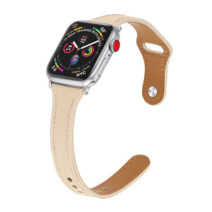 Apricot Genuine Leather Apple Watch Band (for small wrist) 杏色真皮Apple 錶帶 (適合小手腕) KCWATCH1071b