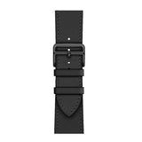 Black Genuine Leather Apple Watch Band with Black Buckle 黑色真皮Apple 黑扣錶帶 (KCWATCH1076)