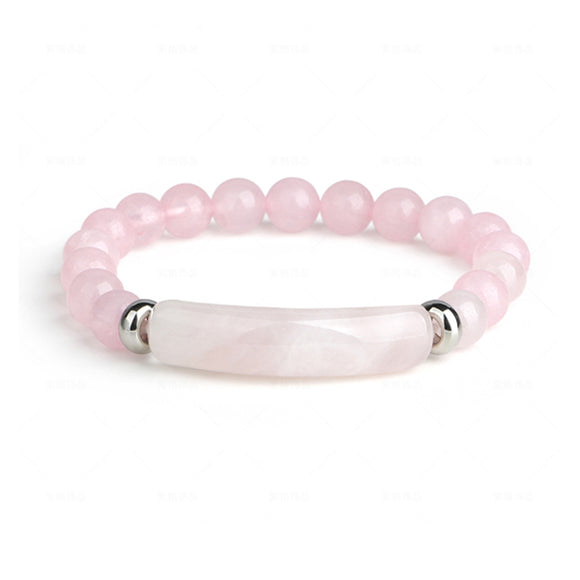 Natural Pink Crystal Bracelet (Circumference 15.5cm) 天然粉水晶手鍊 (鍊長 15.5cm) (KJBR16077)