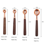 Set of 4 Measuring Spoons Walnut Handle 一套4個量匙核桃手柄