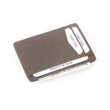 Brown Grained Leather RFID Card Holder 棕色真牛皮RFID安全防盜信用卡套 CH19008