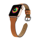 Brown Genuine Leather Apple Watch Band (for small wrist) 棕色真皮Apple 錶帶 (適合小手腕) (KCWATCH1080)
