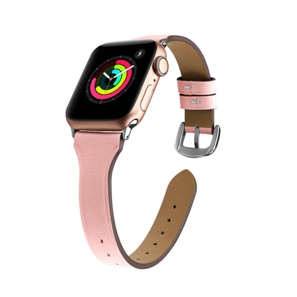 Pink Genuine Leather Apple Watch Band (for small wrist) 粉色真皮Apple 錶帶 (適合小手腕) (KCWATCH1081a))