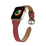 Red Genuine Leather Apple Watch Band (for small wrist) 紅色真皮Apple 錶帶 (適合小手腕) (KCWATCH1082)