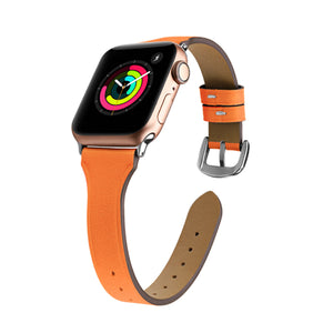 Orange Genuine Leather Apple Watch Band (for small wrist) 橙色真皮Apple 錶帶 (適合小手腕) (KCWATCH1082a))