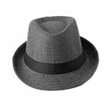 Grey and Black British Diagonal Stripe Jazz Hat 灰黑色英倫斜條紋爵士帽 (KCHT2086)