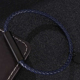 Dark Blue Faux Leather Magnetic Bracelet (Circumference 19.5cm) 深藍人造皮革磁扣手鍊 (鍊長 19.5cm) KJBR16087