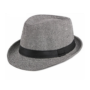 Black and White British Diagonal Stripe Jazz Hat 黑白色英倫斜條紋爵士帽 (KCHT2087a)