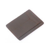 Brown Grained Leather RFID Card Holder 棕色真牛皮RFID安全防盜信用卡套 CH19008