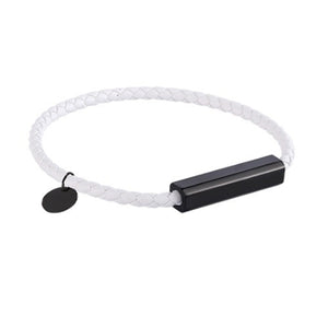 White Faux Leather Magnetic Bracelet (Circumference 19.5cm) 白色人造皮革磁扣手鍊 (鍊長 19.5cm) KJBR16090