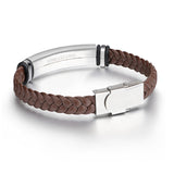 Brown Faux Leather Braided Bracelet (Circumference 21cm) 棕色人造皮革編織手鍊 (鍊長 21cm) KJBR16097