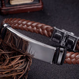 Brown Faux Leather Braided Bracelet (Circumference 21cm) 棕色人造皮革編織手鍊 (鍊長 21cm) KJBR16097