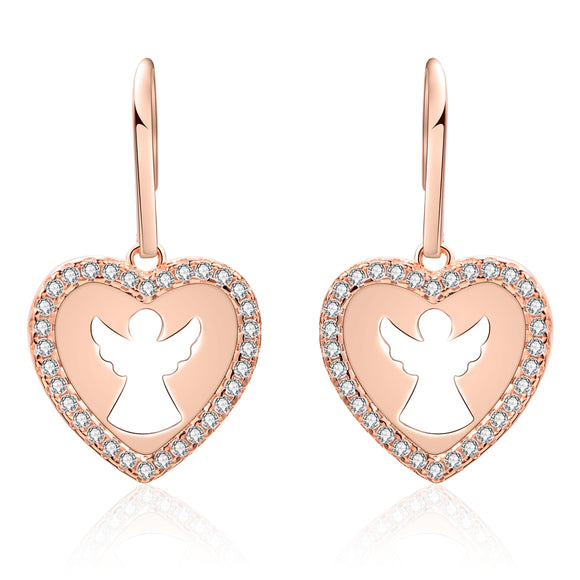 Rose Gold Hearts of Angel Stud Earrings