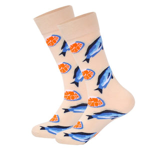 Salmon Pattern Cozy Socks (Free Size) 三文魚圖案舒適襪子 (均碼)