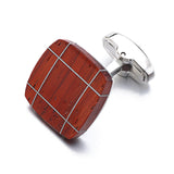 Luxury RoseWood Square Cufflinks For Mens 红木方形袖扣