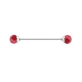 Red Crystal Silver Collar Pins 紅水晶銀色領針