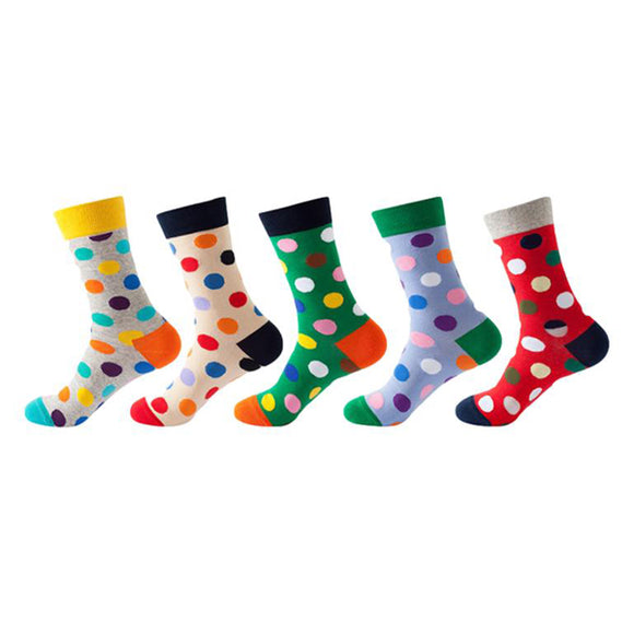 Set of 5 Pairs Polka Dot Pattern Cozy Socks (One Size) 5對一套圓點圖案舒適襪子 (均碼) (HS202418-422)