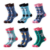 Set of 6 Pairs Animal Pattern Cozy Socks (One Size) (HS202006-HS202011)