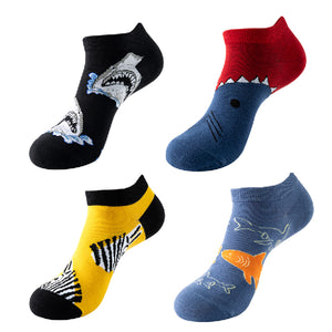 Set of 4 Pairs Animal Pattern Low Cut Socks (One Size) 4對一套動物圖案船襪 (均碼)